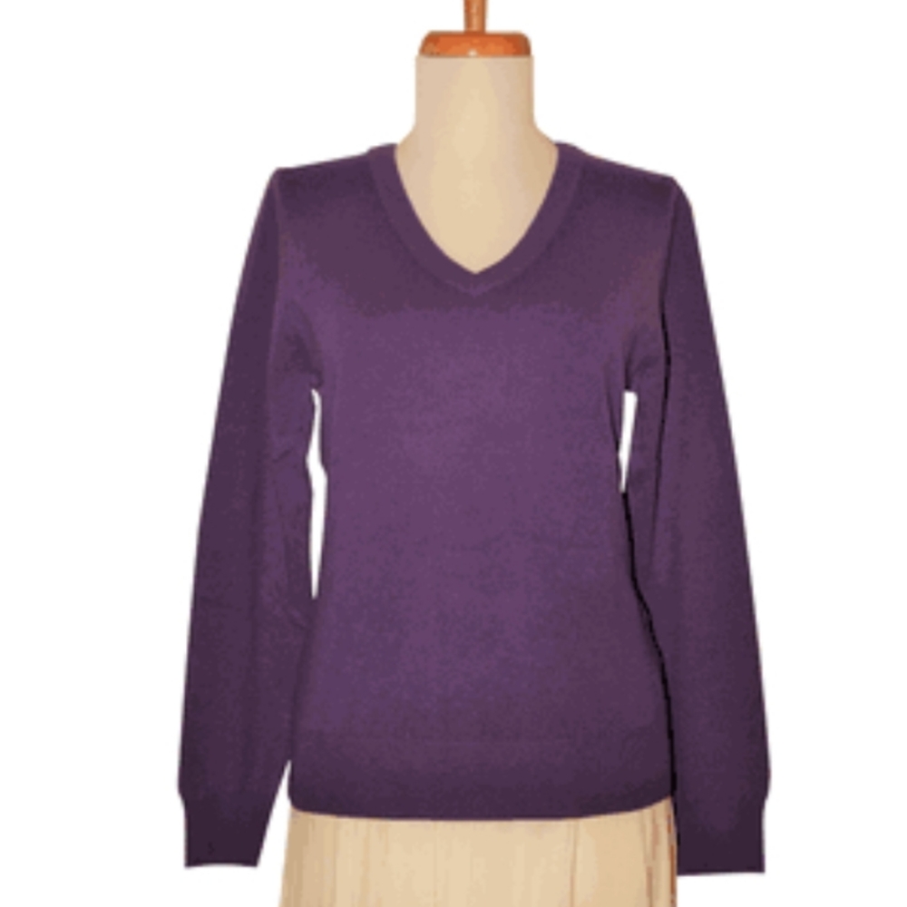 Shephe V-Neck Cashmere Sweater (Purple) M/L